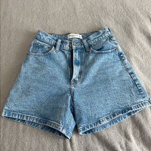 Abercrombie & Fitch Light Blue High Rise Denim Shorts